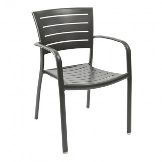 AL-5000A  Aluminum Outdoor Commercial Restaurant Hospitality Modern Stackable In Stock Arm Chair
